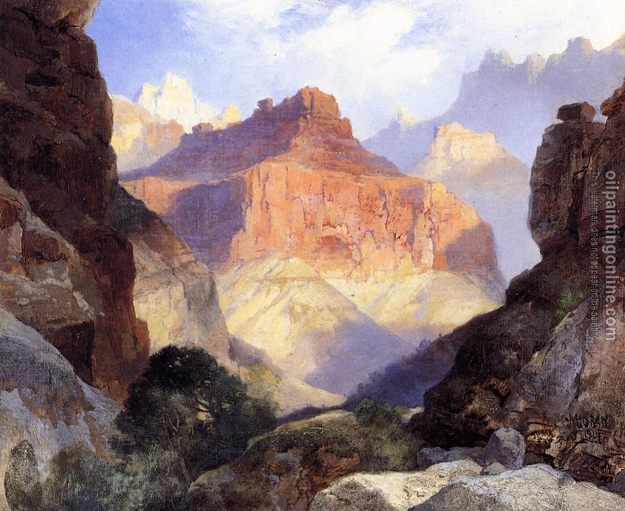 Moran, Thomas - Under the Red Wall, Grand Canyon of Arizona